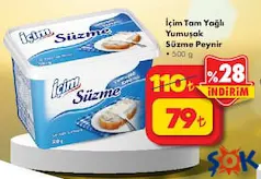 İÇİM TAM YAĞLI YUMUŞAK SÜZME PEYNİR 500 G